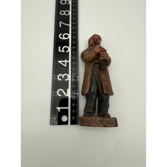 Vintage 1920-40s Lot Of 3 Syroco Carved Musicians Accordion Clarinet Players - Picture 5 of 5